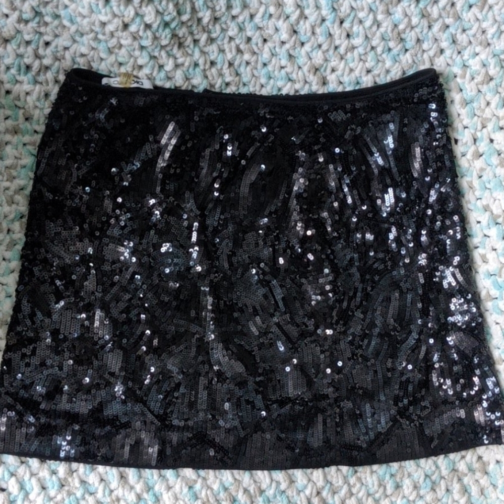 DKNYC mini sequin skirt.